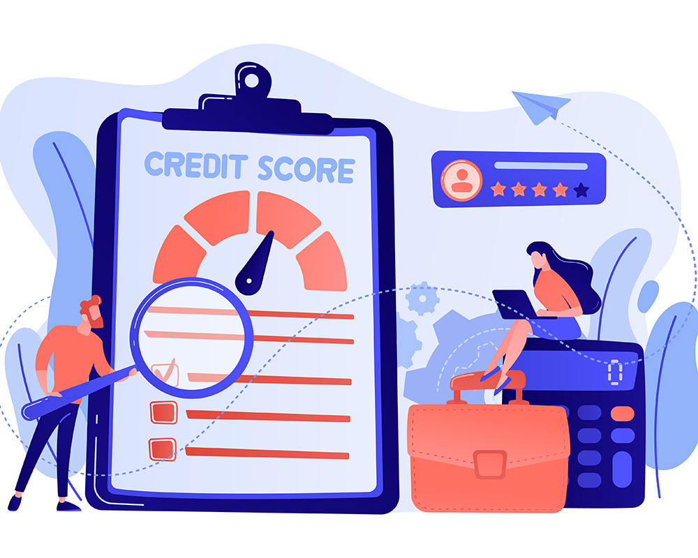 Credit rating concept vector illustration. the best credit score repair